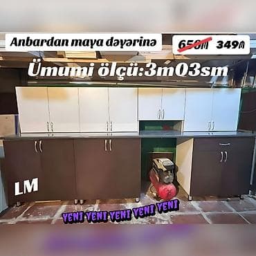 Mətbəx mebellərinin sifarişlə hazırlanması✔️ Ölçü : 3metr03sm☑️ üst — 2