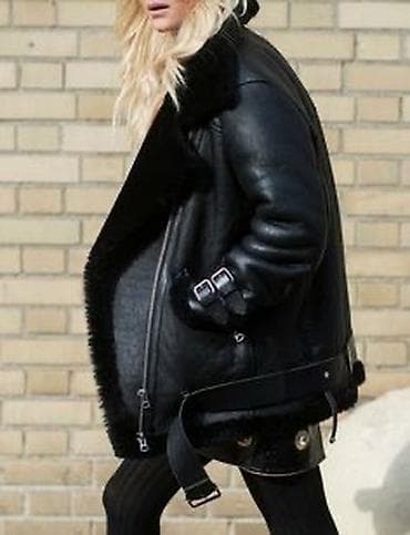 cins pencek: Stradivarius (S-M) Qadınlar üçün qara “aviator” üslubunda süni dərili — 1