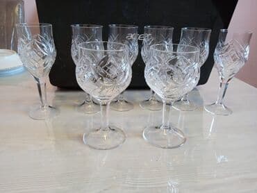 dest qab: Qədəhlər, Xrustal, 8 ədədli dəst, Rusiya — 6