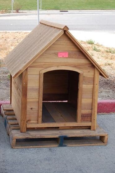 dovşan yuvası: Taxta it evi - Material: təbii ağac (taxta panellər), möhkəm karkas — 3