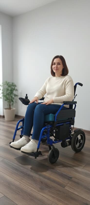 əlil: Elektrikli əlil arabası - Rəng: mavi-qarışıq çərçivə, mavi oturacaq — 2