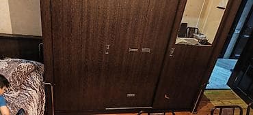 taxt pakrivali: 2 qapılı, Güzgülü, Qəhvəyi, Taxta, Kupe, Düz dolab — 2