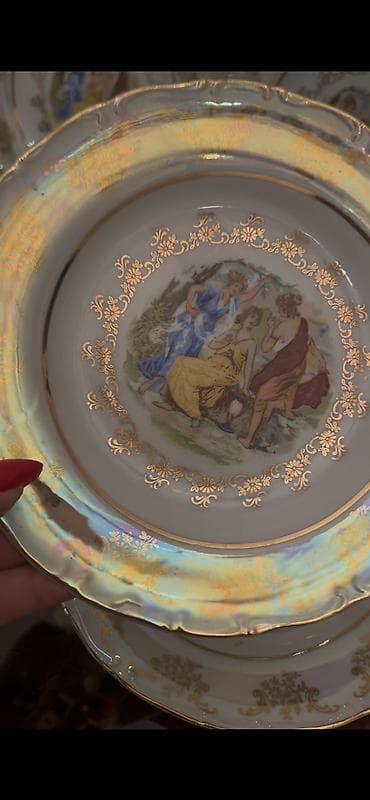 duru yağ: Nahar dəsti, rəng - Ağ, Farfor — 10