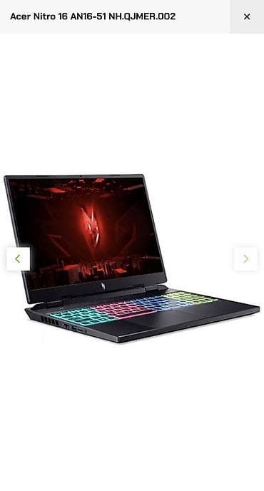 netbook acer: Model NITRO 16 AN16-51-50SN Tip Noutbuk Təyinat Gaming Prosessor — 8