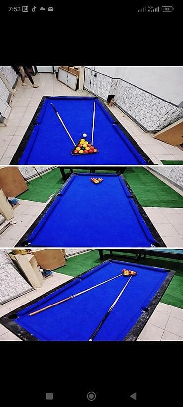 Bilyard masası satılır. Ölçülər: - Uzunluq: 2.50 m - En: 1.40 m