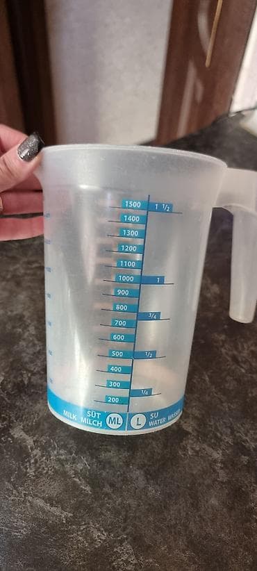 Mətbəx üçün ölçü qabı – çoxfunksiyalı, şəffaf plastik. Xüsusiyyətlər — 2