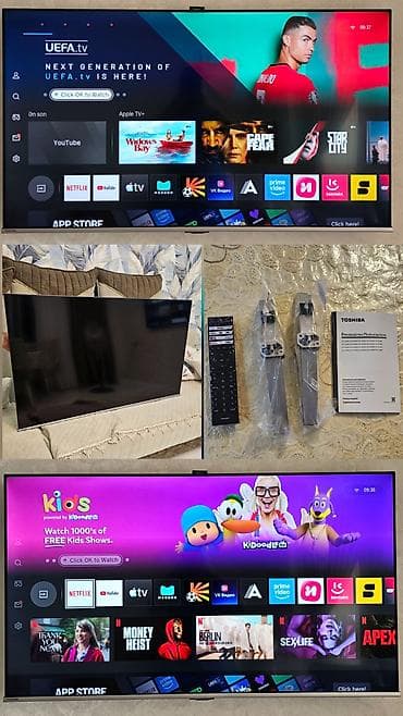 televizor kreditle: İşlənmiş Televizor Toshiba QLED 55" 4K (3840x2160), Ünvandan götürmə — 7