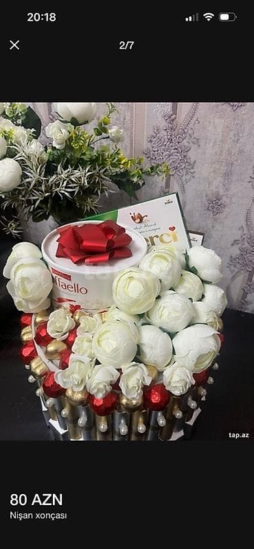 Хонча: Nişan xonçası – zərif dekorlu hədiyyə kompozisiyası. Nişan üçün — 2