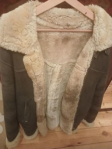 milli geyim sekilleri: Təbii qoyun dərisindən (shearling) kişi/kadın qış gödəkçəsi - — 1