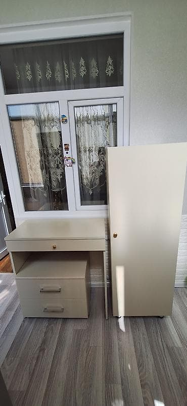 saplar: Kompakt mətbəx/məişət üçün modul mebel dəsti. - Rəng: krem (bej — 5