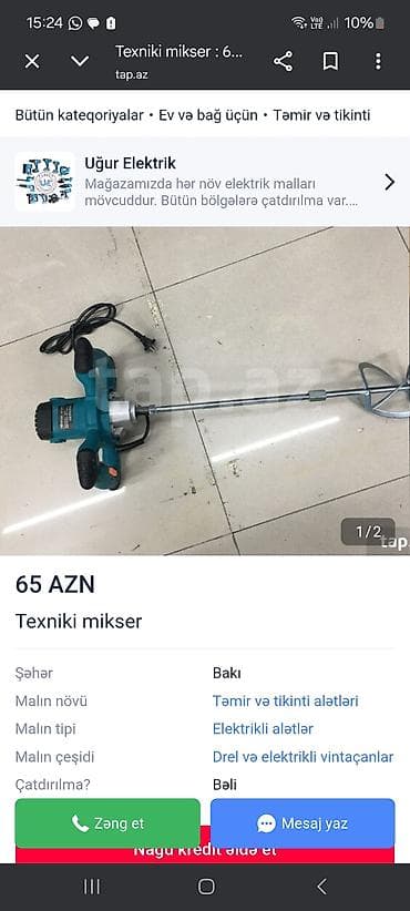 Alətlər: Texniki mikser (qarışdırıcı) - Elektrikli, şəbəkəyə qoşulan model - — 3