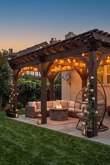 isdenmis mebel: Açıq havada istirahət zonaları üçün taxta pergola - Material — 3