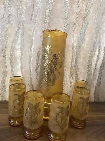 xrustal stekan: Rəng - Sarı, Şüşə, 7 — 2