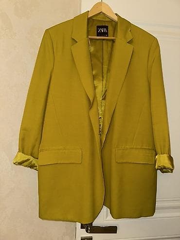 ZARA qadın blezeri Hec geyinilmeyib - Rəng: zeytun/xaşxaş sarısı — 1