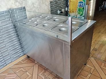 restoran: Paslanmayan poladdan hazırlanmış isti yemək vitrin-masa - Restoran — 1