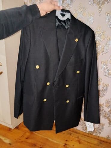 Ramzotti kişi dəsti – klassik qara rəngdə şık ikicərgəli pencək və