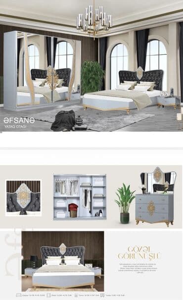 İkinəfərlik çarpayı, Dolab, Termo, 2 tumba, Yeni