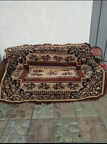 Покрывала: Для дивана Б/у С ворсом цвет - Коричневый Покрывало, Самовывоз, Бесплатная доставка, Платная доставка — 2