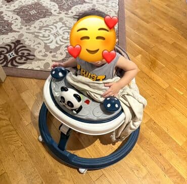 Uşaq gəzdirəni / yerişi öyrədici - Rəng: tünd mavi-ağ - Dairəvi baza