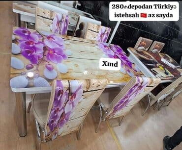 стекло на стол: Для кухни, Новый, Раскладной, Прямоугольный стол, 4 стула — 3