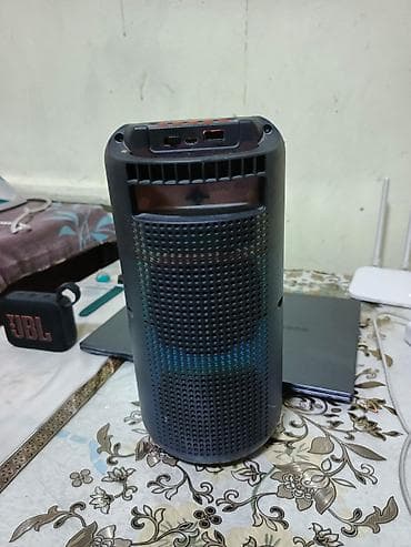 mercedes dinamik: RGB işıqlı portativ Bluetooth kolon - 360° dairəvi korpus, ön hissədə — 2