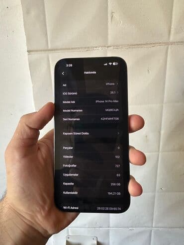 ikinci el iphone 13 pro max: IPhone 14 Pro Max, 256 GB, Deep Purple, Face ID — 6