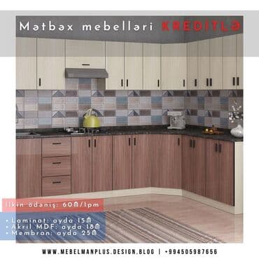 dekor qrup: Sifarişlə mətbəx dəsti, MDF, Kredit var, Pulsuz çatdırılma — 9