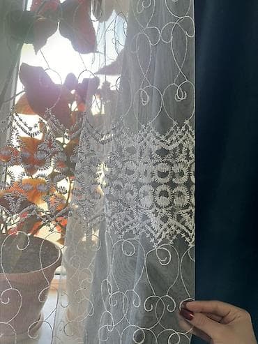 metbex perdeleri 2022: Tünd mavi qalın pərdə + nazik tül dəsti - Rəng: dərin tünd mavi — 3