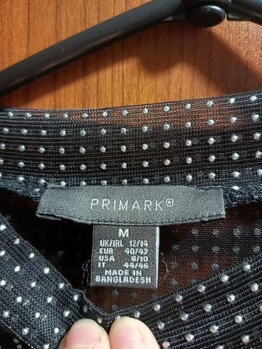 qara noqteler: PRIMARK qadın bluzası - Model: şəffaf tül üst - Rəng: qara, xırda — 2