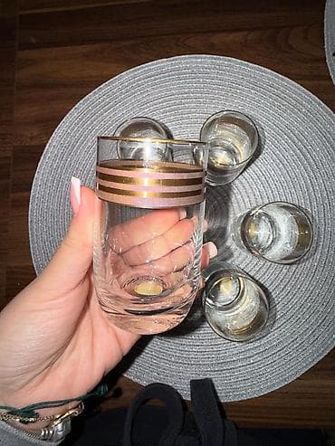 muncuq qabi: Stəkanlar, rəng - Qızılı, Şüşə, 6 ədədli dəst, Çexiya — 4