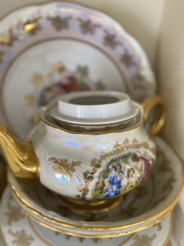 чайный сервиз барановка ссср: Обеденный набор, цвет - Золотой, Фарфор — 3