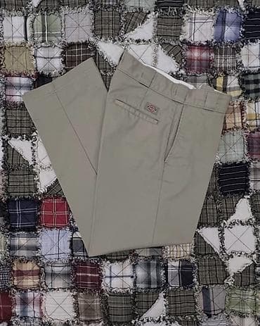 iş geyimi: Dickies klassik iş/gündəlik şalvar - Rəng: açıq bej/xaqui - Model: düz — 2