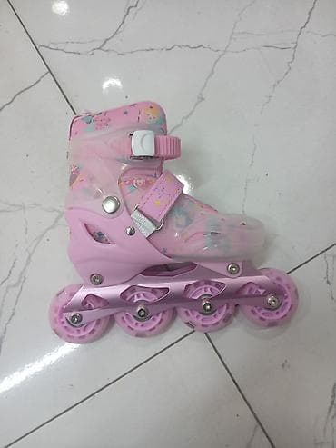 İncəsənət və kolleksiyalar: Uşaq üçün çəhrayı inline konkisətləri - Dizayn: Pastel çəhrayı — 3