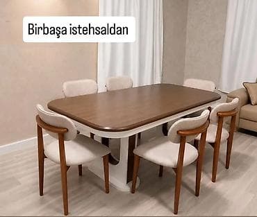 taxta stullar: Qonaq otağı üçün, Yeni, Açılmayan, Oval masa, 6 stul — 1