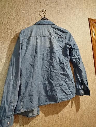 Denim köynək - Material: yüngül cins/parça (tərkibi denim) - Rəng