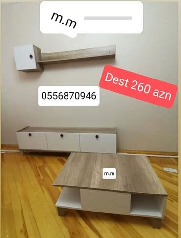 laminat qiyməti: Yeni, Düz TV altlığı, Polkalı, Laminat, Azərbaycan — 25