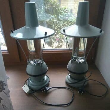 ночник ракета ссср: İki ədəd retro üslubda, açıq mavi rəngdə masaüstü lampalar. Hər bir — 1