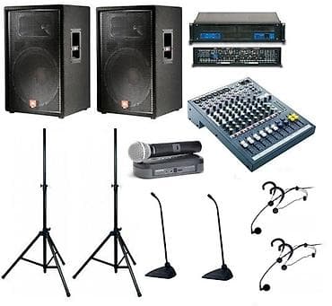 jbl mikrofon: Səhnə və tədbirlər üçün tam səs sistemi dəsti Komplektin tərkibi: - 2 — 1