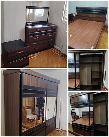 şirvanda ikinci əl mebel: Endirim edildi. Yataq dəsti satılır 400₼.matrası var. Ünvan — 1