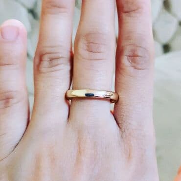 qaş sabitləyici: Alyans, Üzük, Sarı qızıl, 585 Əyar, Qaşsız — 1