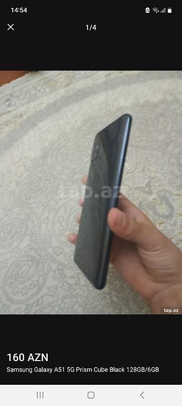 телефон fly e: Samsung Galaxy A51 5G, 128 ГБ, цвет - Черный, Отпечаток пальца — 4