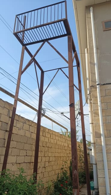 su bakları: Metall su çəni üçün dayaq konstruksiyası - Material: qalın divarlı — 1