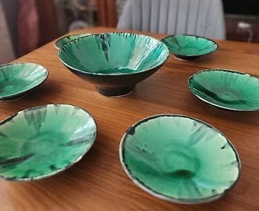 Nahar dəsti, rəng - Yaşıl, Keramika