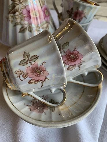 servis destleri: Qəhvə dəsti, rəng - Ağ, Farfor — 3