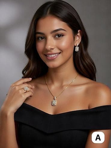 Qadın ayaqqabıları: Zərif zinyət dəsti – kolye, sırğalar və üzük - Dizayn — 3