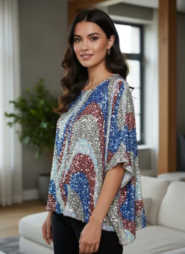 женские кроссовки для бега: Payetli qadın bluzu - Brend: Lover - Ölçü: 42 (etiketdə göstərilib) - — 1