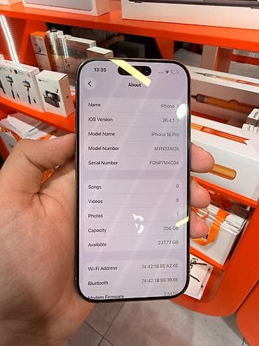 ayfon 16 e: IPhone 16 Pro, 256 GB, Natural Titanium, Zəmanət — 4