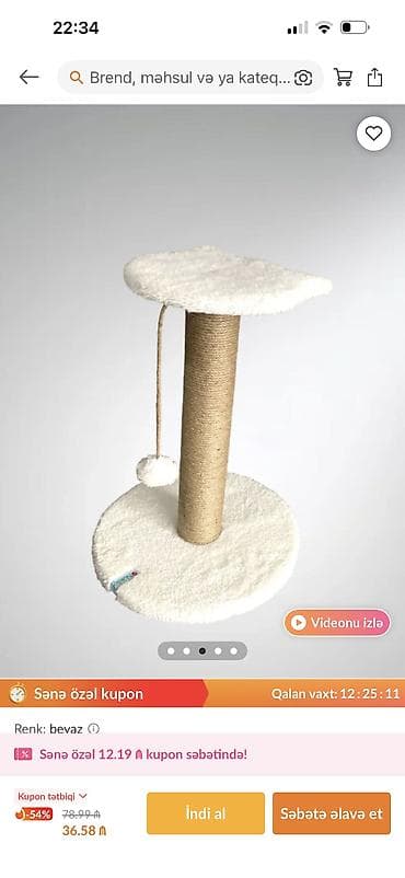 pisik oyuncaqlari: Pişik üçün dırmac, trendyoldan 36 aznə alınıb — 7