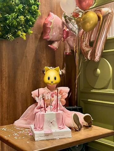 Uşaq üçün bayram paltar – pudra çəhrayı Baha alinib, 1 defe geyinilib