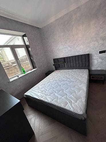 Ev üçün mebel: Yataq dəsti – modern dizaynlı, yumşaq başlıqlı çarpayı və uyğun — 2
